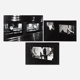 Louis Stettner, Pullman Car; Two Waiters on Train; Resting Feet from Penn Station Series (three works)