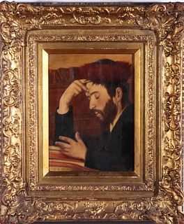 Lazar Rosenfeld "Rabbinical Scholar" Oil on Canvas