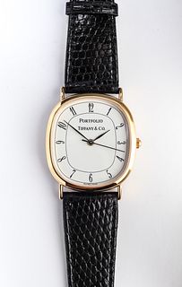 Tiffany & Co "Portfolio" Steel & Gold Plated Watch