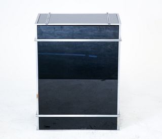 Art Deco Manner Black Glass Storage Cabinet
