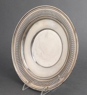 Gorham Sterling Silver Round Plate w Pierced Rim