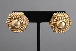 Milor Italian 14K Yellow Gold Dome Earrings