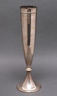 Silver Trumpet Vase with Round Footed Base