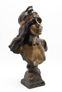 Emmanuel Villanis "Salome" Art Nouveau Bronze Bust