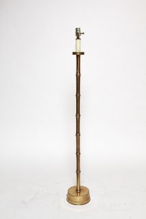 Mid-Century Modern Brass Faux Bamboo Floor Lamp