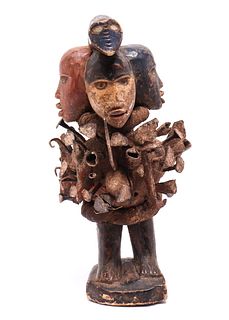 African Nkisi Nkondi Power Figure Wood Sculpture
