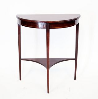Georgian Manner Mahogany Two Tier Demilune Console