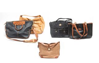 Dooney & Bourke Black, Tan, Ostrich Handbags, 5