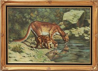 Don Hammer "Mountain Lions" Oil on Canvas
