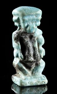 Egyptian Glazed Faience Pataikos Amulet