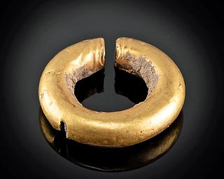 Late Bronze Age 20K+ Gold Hair Ring - 3.4 g