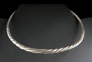 9th C. Viking Twisted Silver Torc / Necklace
