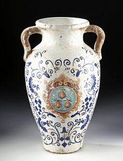 18th C. European Tin Glazed Pottery Vessel