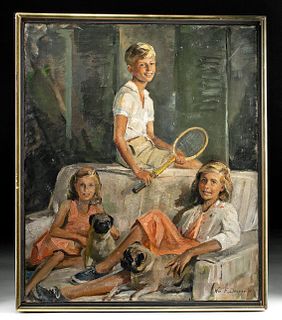 Framed & Signed "Draper Children in Wainscott" (1958)