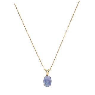 NECKLACE AND PENDANT WITH TANZANITE. 14K YELLOW GOLD