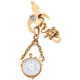 PENDANT WATCH. 18K AND 14K YELLOW GOLD
