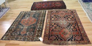 3 Antique And Finely Hand Woven Area Carpets .