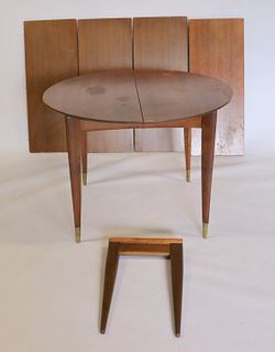 Midcentury Gio Ponti Dining Table With 4 Leaves.