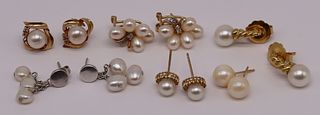 JEWELRY. (8) Pair of Pearl Earrings, Inc. Yurman.