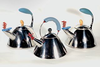 Three Michael Graves Tea Kettles,1989,1999