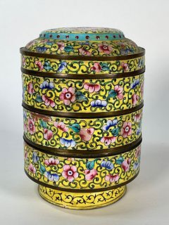 Chinese Enamel Tiered Box