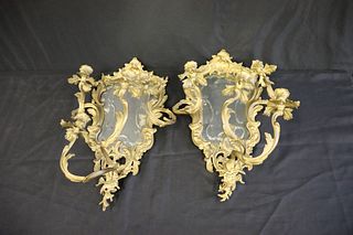An Antique Pair Of Louis XV Style Bronze Sconces