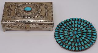 STERLING. Suzie James Sterling and Turquoise Box.
