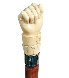 Whale's Tooth Clenched Fist Nautical Cane