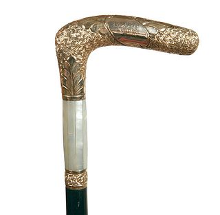 Gold and Mother of Pearl Presentation Cane