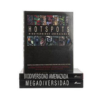 Books on Nature. Megadiversity/ Biodiversidad Amenazada/ Hotspots. 1997, 1999, 2004. Pieces: 3.