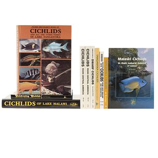 Konings, Ad / Brichard, Pierre / Richter, Hans / Melke, Sabine. Books on Cichlids. Total of pieces: 10.