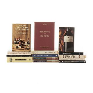 Books on Wine. The Wines of the Rhône Vallery and Provence/ Puligny-Montrachet/ Notes on a California Cellarbook... Pieces: 14.