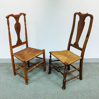 Two Queen Anne-style Maple Chairs