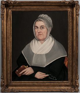Ammi Phillips (New York/Connecticut, 1788-1865)    Portrait of Elizabeth Du Bois Bailey