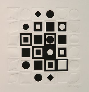 Victor Vasarely serigraph with embossing
