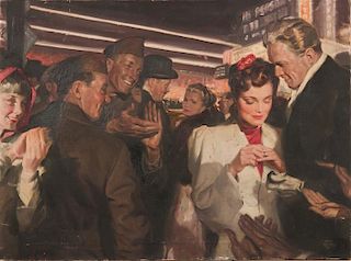 Tom Lovell (1909-1997) The Proposal, Illustration, Oil on canvas,