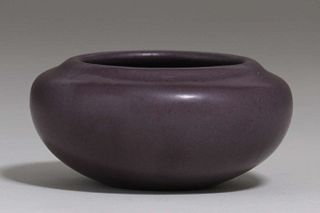 Small California Faience Matte Purple Bowl c1915