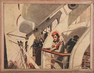 McClelland Barclay (1891-1943) Bon Voyage, Illustration, Oil on canvas,