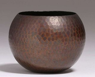 Roycroft Hammered Copper Spherical Vase