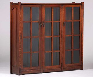 Stickley Brothers Three-Door Bookcase c1910