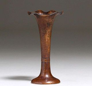 Albert Berry Hammered Copper Flared Stem Vase c1920s