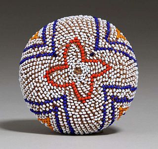 Native American Beaded Basket - Pomo Tribe c1950s