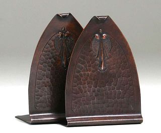 Roycroft Hammered Copper Bookends