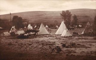 Antique Photo Nez Perce Tee Pee Settlement Oregon