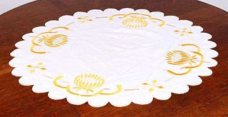 Arts & Crafts Chrysanthemum Embroidered Table Linen