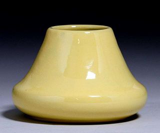 California Faience Yellow Volcano-Shaped Vase
