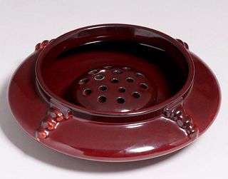 Roseville Low Bowl with Flower Frog c1920s