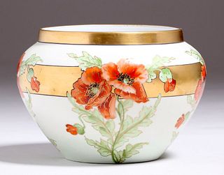 Arts & Crafts Decorated Limoge Porcelain Vase c1910