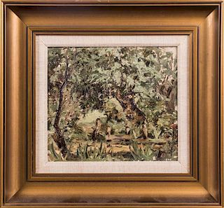 Artist Unknown (20th Century) Forest Scene, Oil on board,