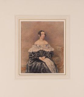 Thomas Charles Wageman (British, 1787-1863) Mary Alice Stewart, Watercolor,